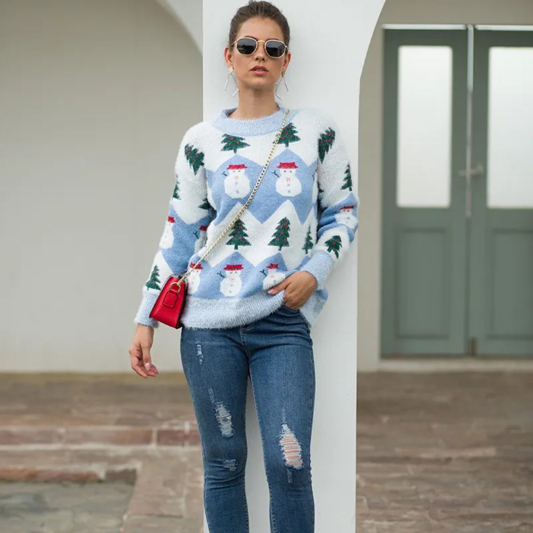 Pull en Tricot Festif pour Femmes Chaud Acrylique