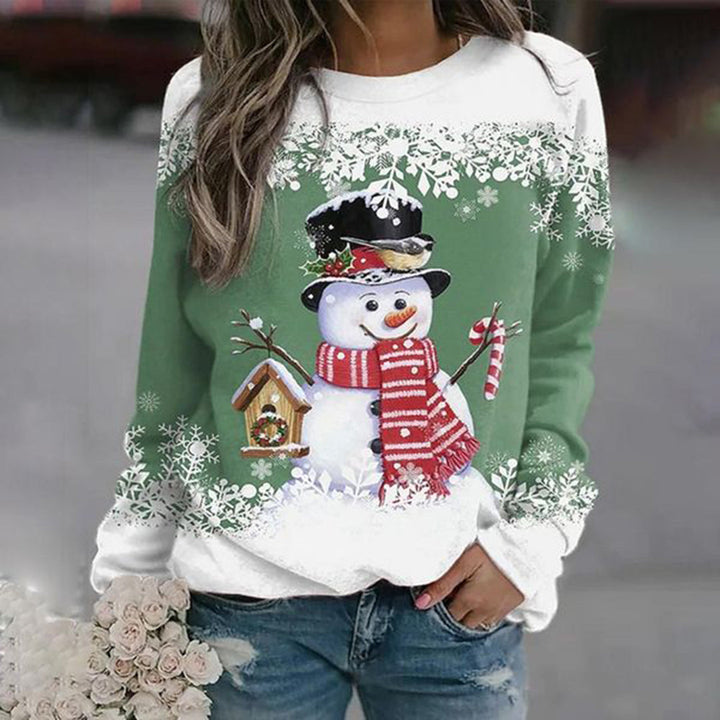 Chemise à manches longues de Noël festive pour femmes
