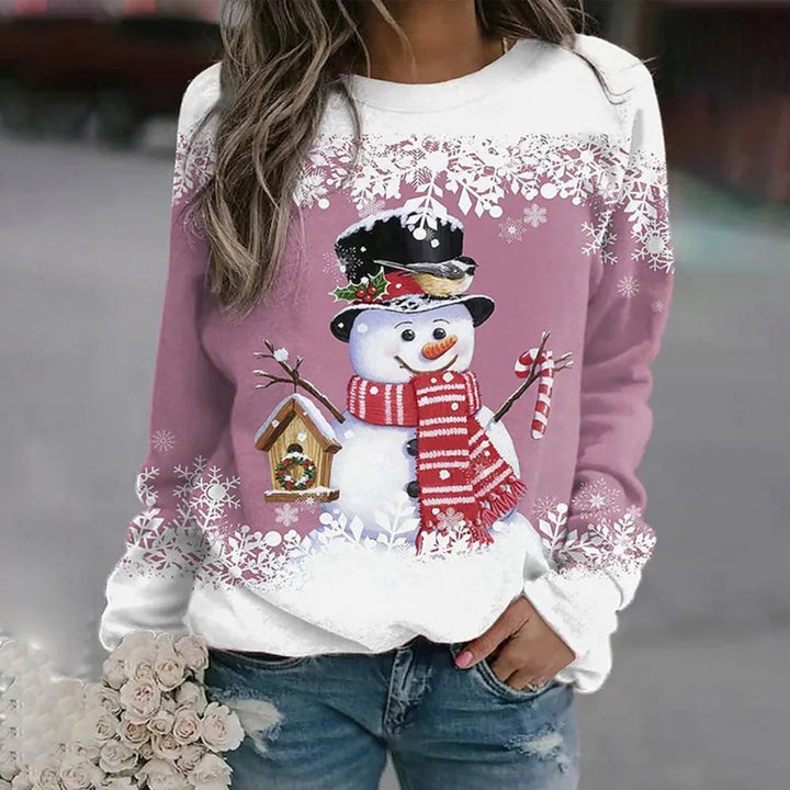 Chemise à manches longues de Noël festive pour femmes