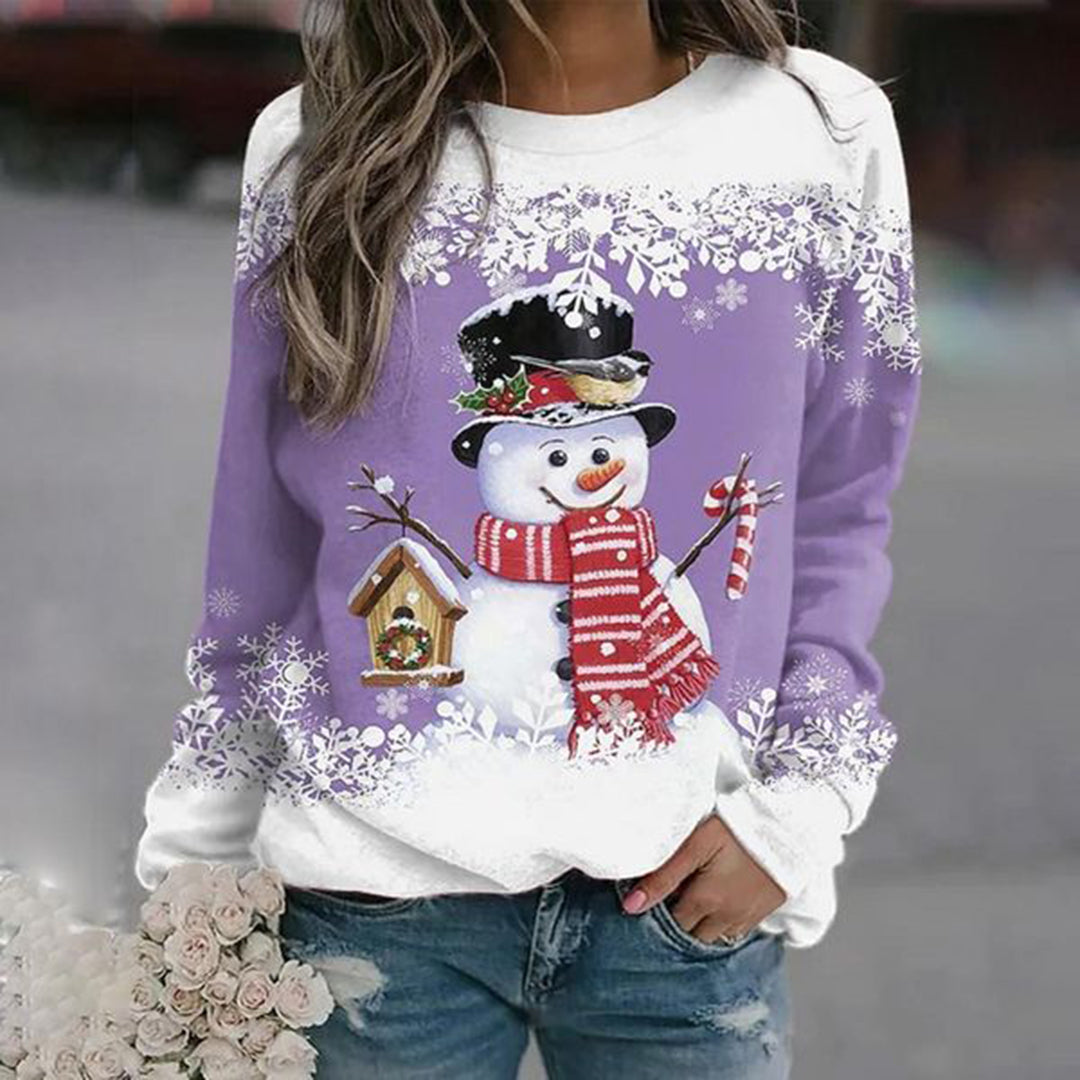 Chemise à manches longues de Noël festive pour femmes