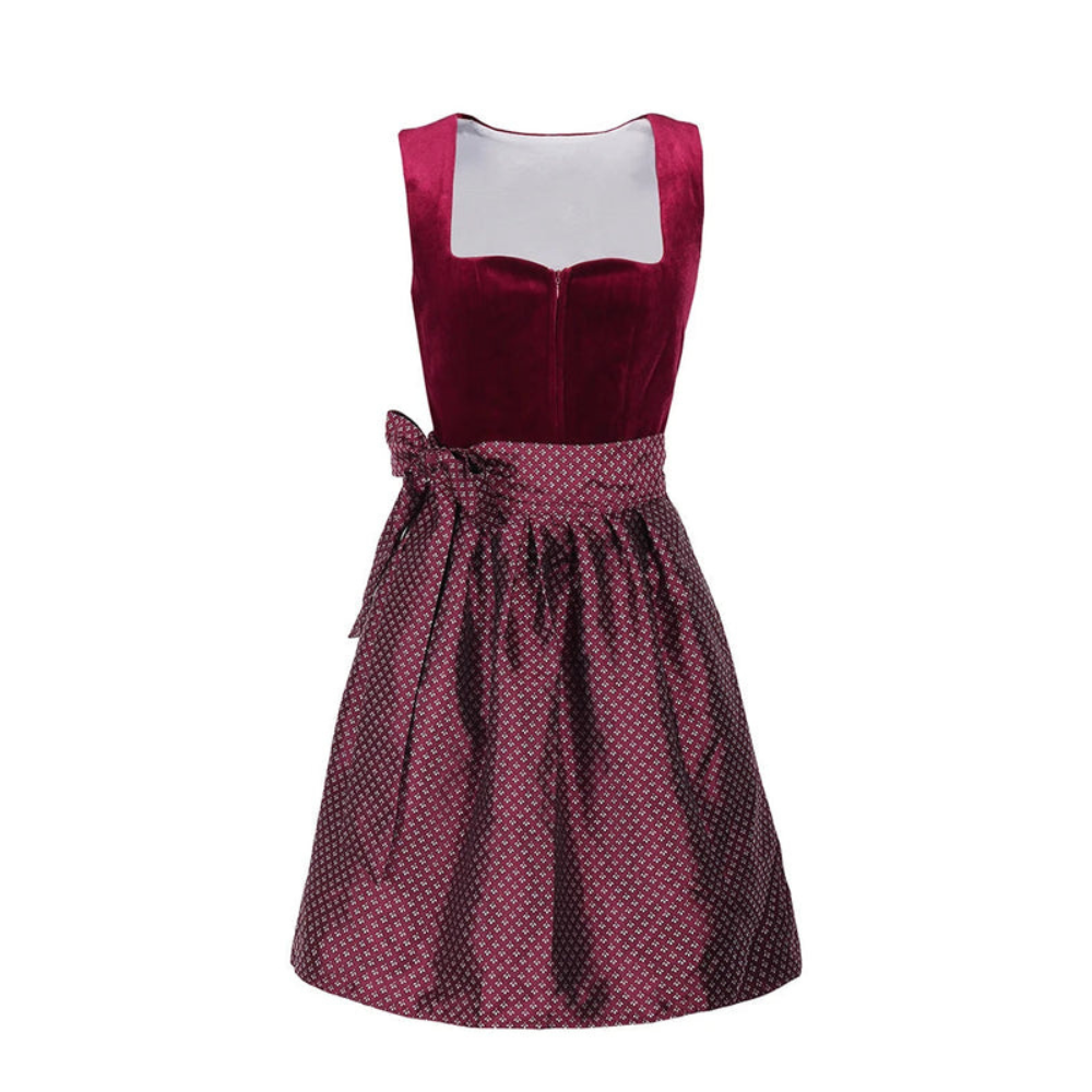 Robe Dirndl Élégante Contrastée pour Femmes | Festive Midi