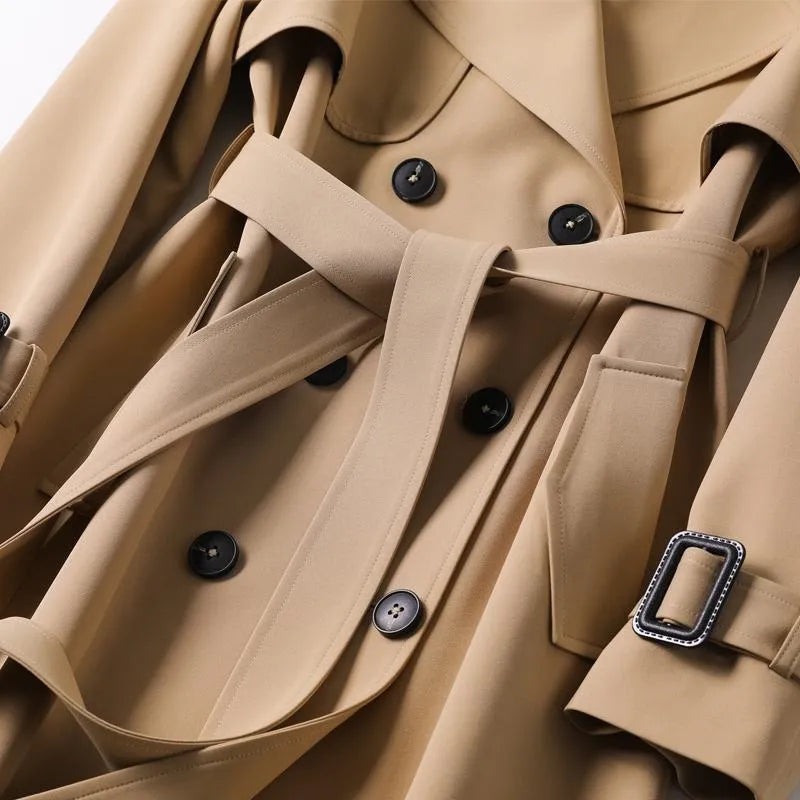 Manteau Trench Classique pour Femmes avec Ceinture Élégant Manteau d'Hiver pour Femmes