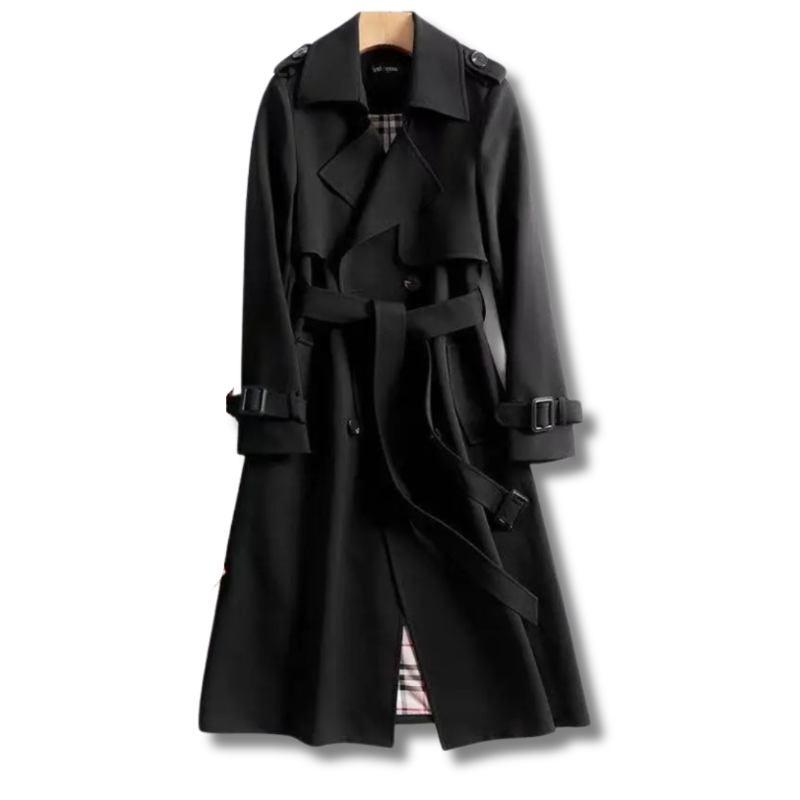 Manteau Trench Classique pour Femmes avec Ceinture Élégant Manteau d'Hiver pour Femmes