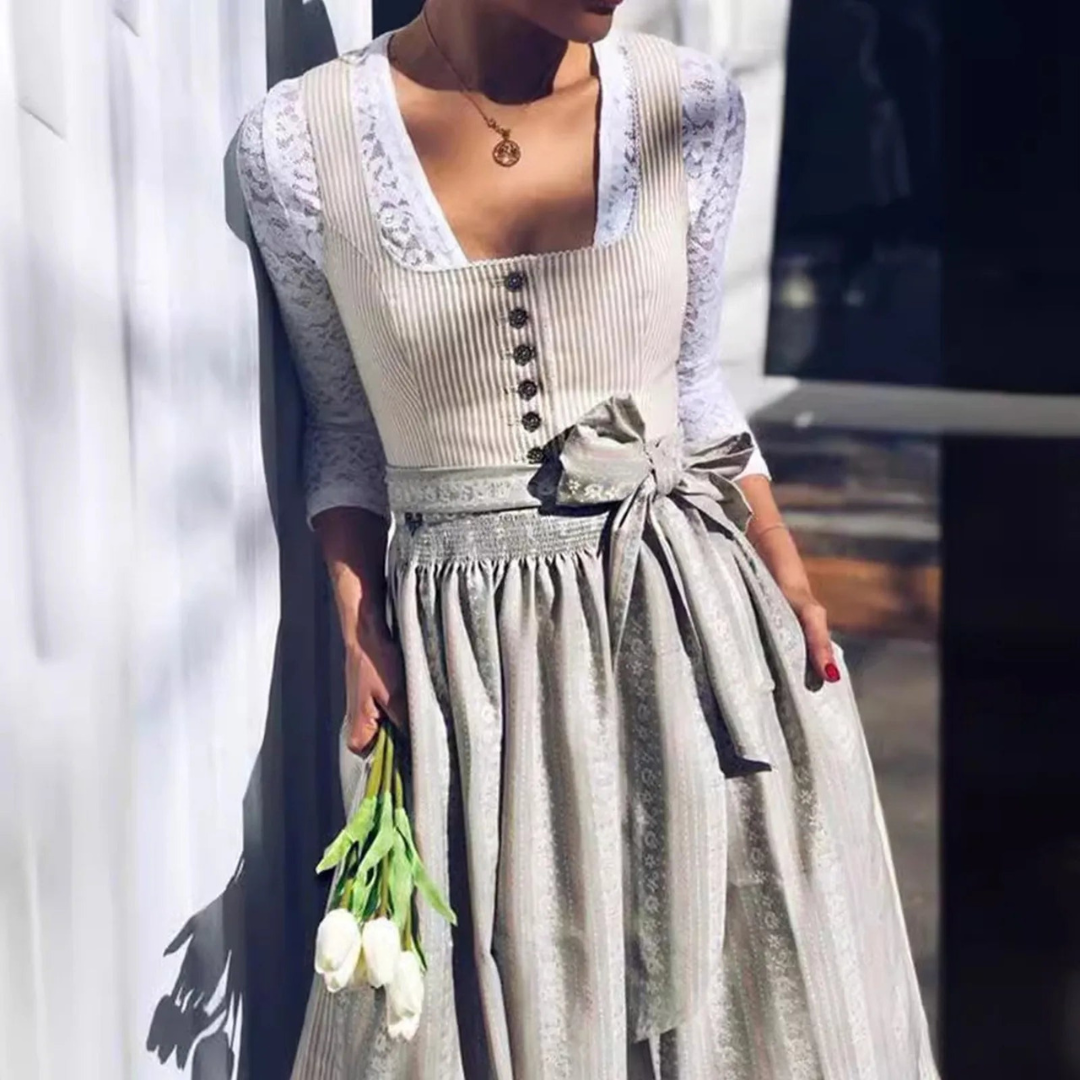 Robe Traditionnelle Élégante Moderne pour Femme | Robe Dirndl Midi