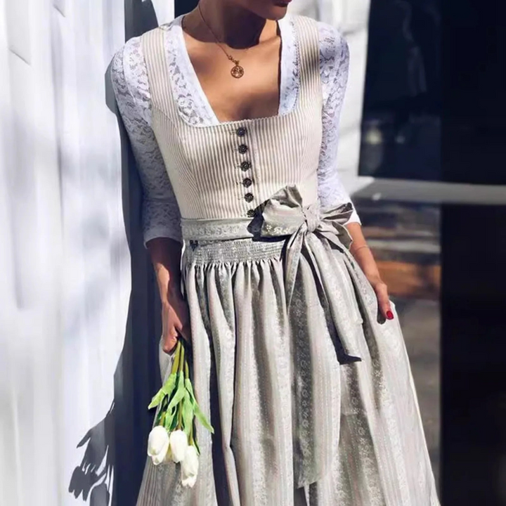 Robe Traditionnelle Élégante Moderne pour Femme | Robe Dirndl Midi