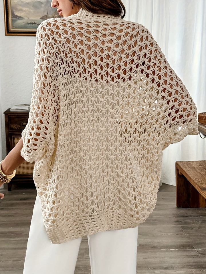 Cardigan Drapé Ouvert pour Femmes, Pull d'Hiver Décontracté et Élégant