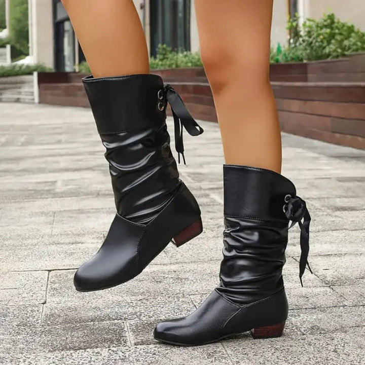 Bottines à lacets orthopédiques pour femmes avec soutien de la voûte plantaire et talon bloc stable