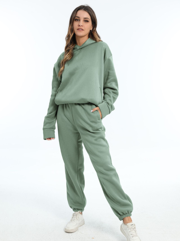 Ensemble de vêtements de sport pour femmes - Sweat à capuche et pantalons de sport pour les loisirs et le fitness