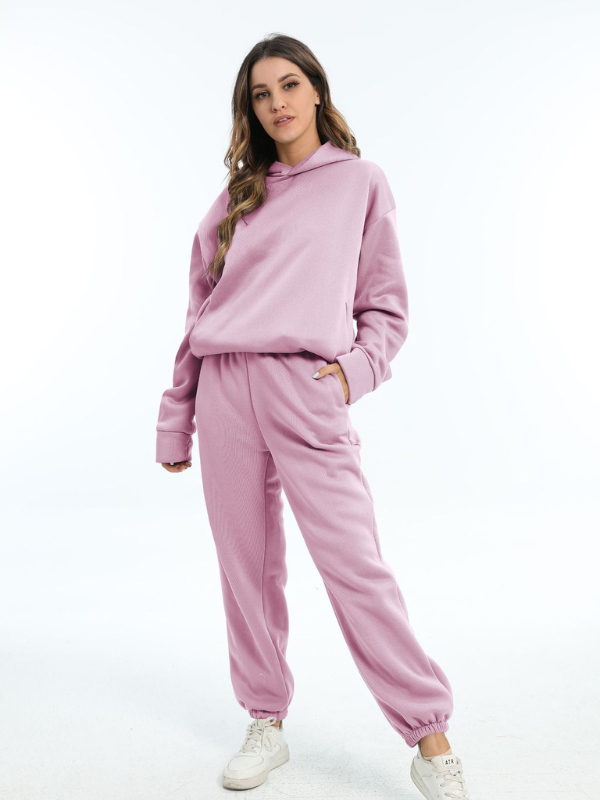 Ensemble de vêtements de sport pour femmes - Sweat à capuche et pantalons de sport pour les loisirs et le fitness
