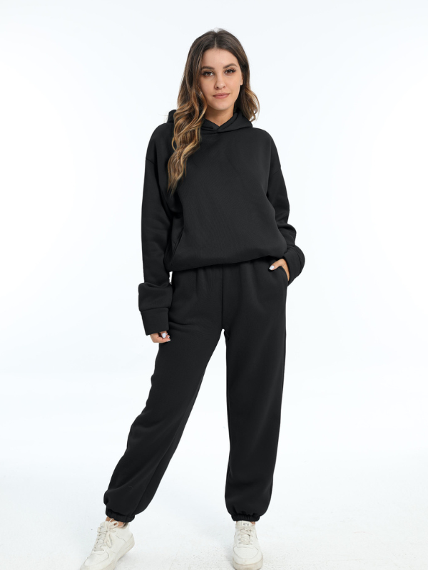 Ensemble de vêtements de sport pour femmes - Sweat à capuche et pantalons de sport pour les loisirs et le fitness
