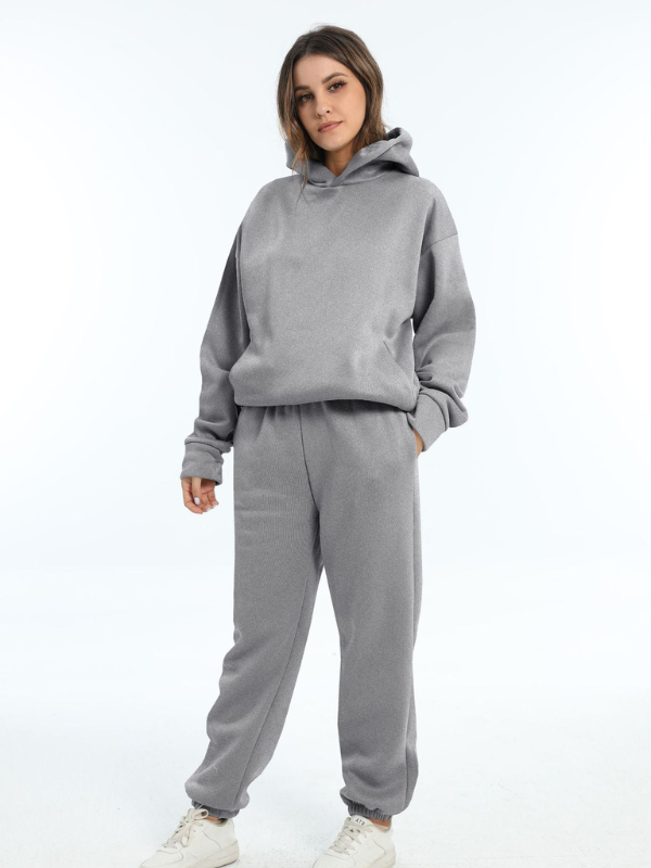Ensemble de vêtements de sport pour femmes - Sweat à capuche et pantalons de sport pour les loisirs et le fitness