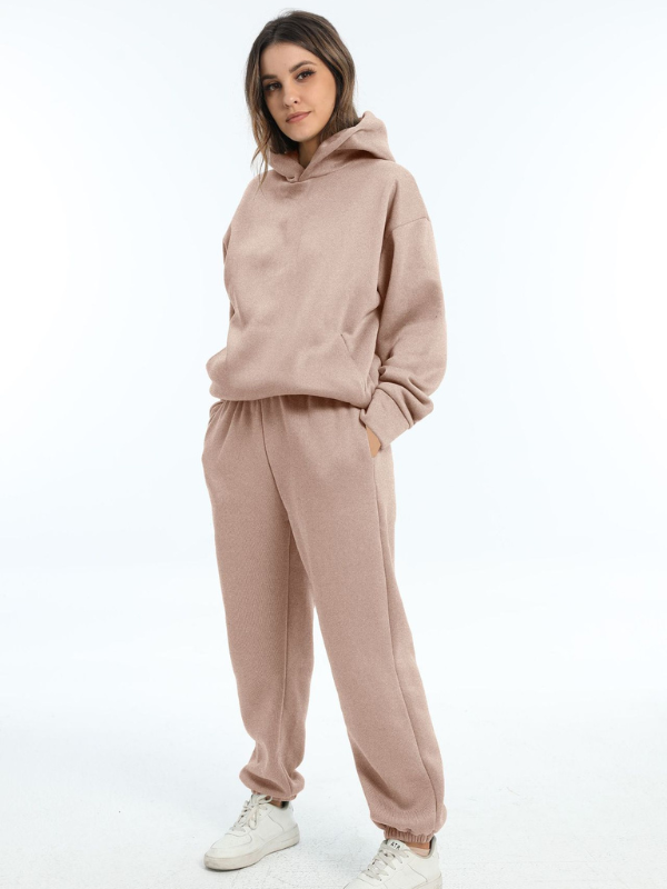 Ensemble de vêtements de sport pour femmes - Sweat à capuche et pantalons de sport pour les loisirs et le fitness