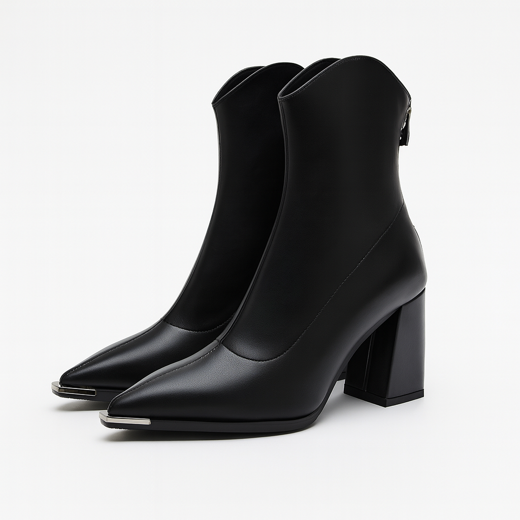 Bottines pour femmes à bout pointu et talon – Chaussures de printemps élégantes