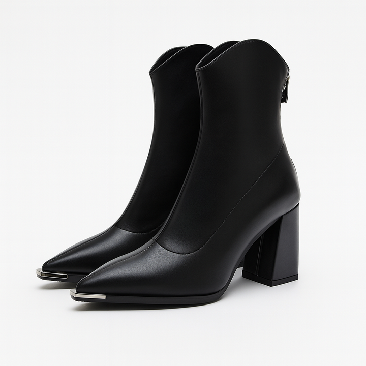 Bottines pour femmes à bout pointu et talon – Chaussures de printemps élégantes