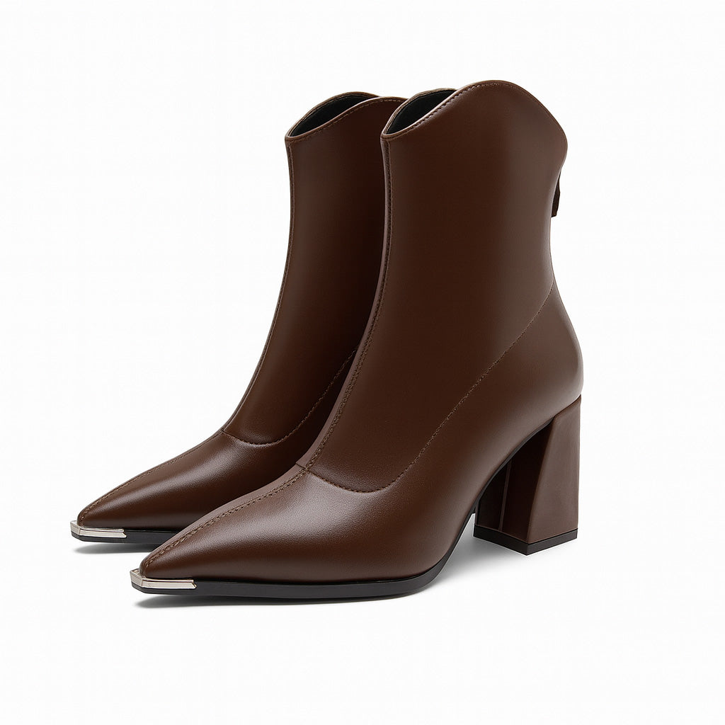 Bottines pour femmes à bout pointu et talon – Chaussures de printemps élégantes