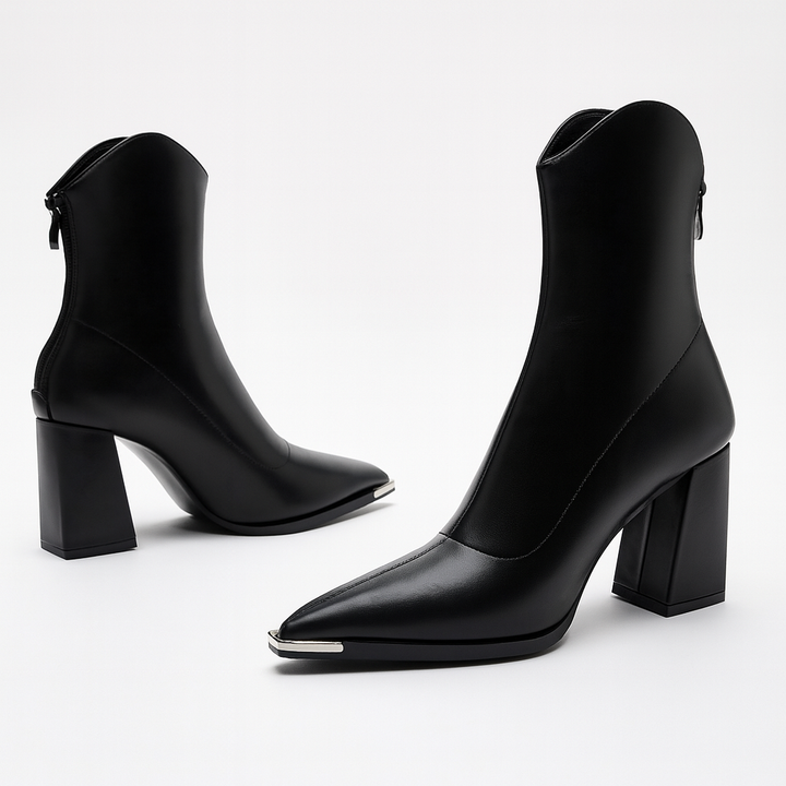 Bottines pour femmes à bout pointu et talon – Chaussures de printemps élégantes