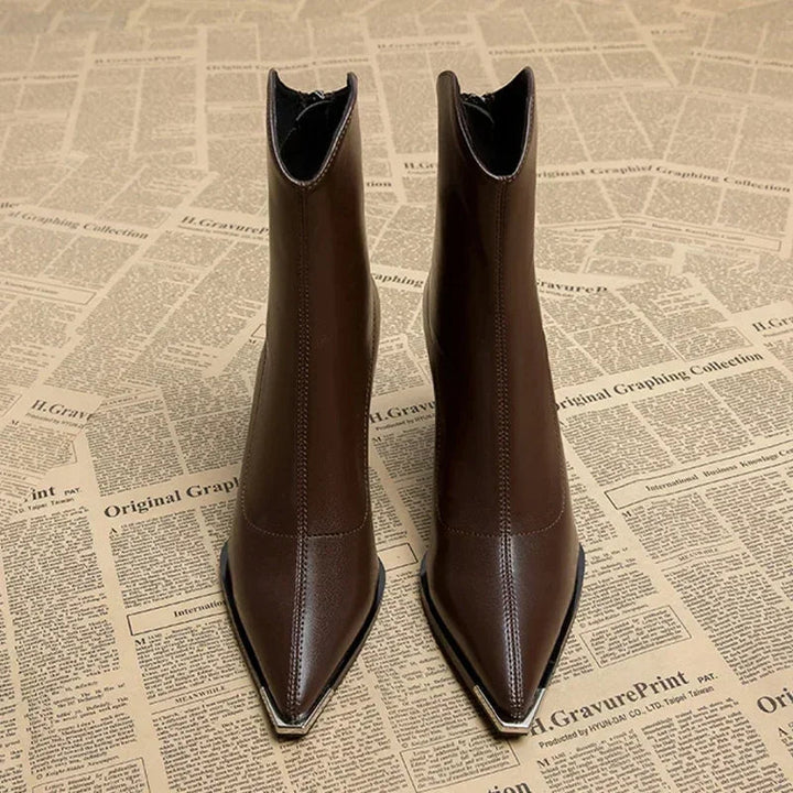 Bottines pour femmes à bout pointu et talon – Chaussures de printemps élégantes