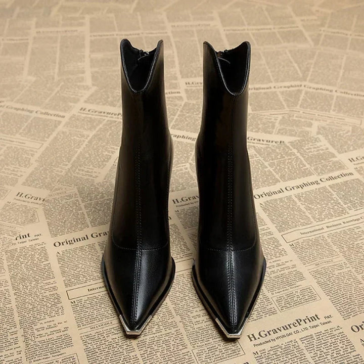Bottines pour femmes à bout pointu et talon – Chaussures de printemps élégantes