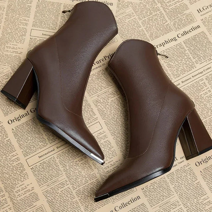 Bottines pour femmes à bout pointu et talon – Chaussures de printemps élégantes