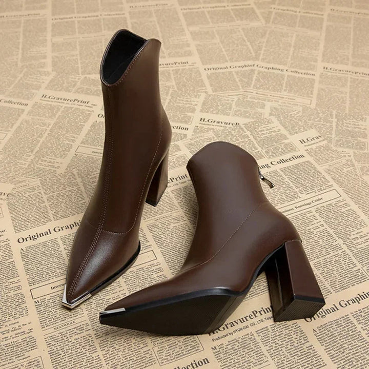 Bottines pour femmes à bout pointu et talon – Chaussures de printemps élégantes