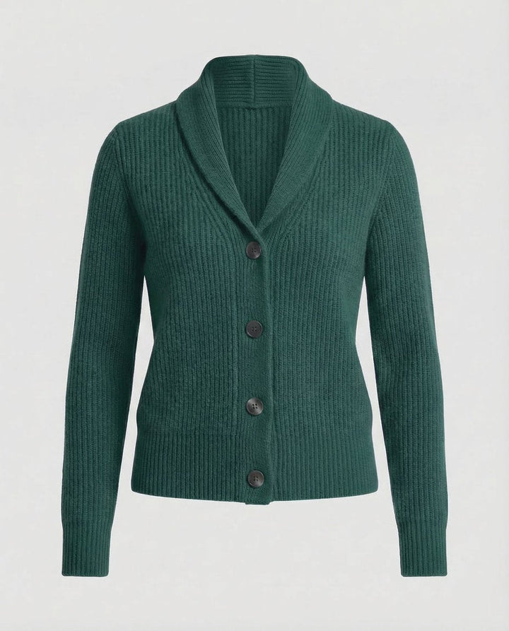 Cardigan en tricot pour femmes avec col à revers et patte de boutonnage – Cardigan ajusté à manches longues pour le bureau et le quotidien