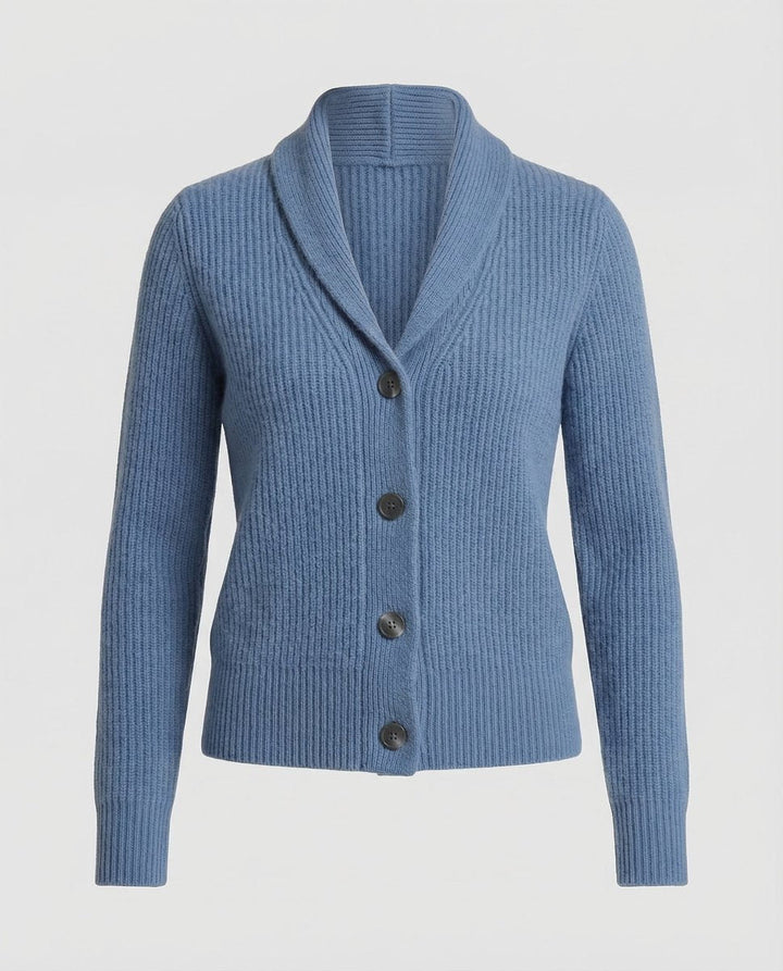 Cardigan en tricot pour femmes avec col à revers et patte de boutonnage – Cardigan ajusté à manches longues pour le bureau et le quotidien