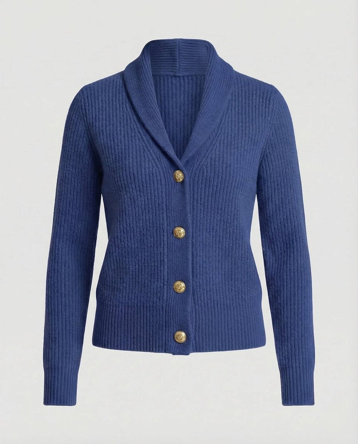 Cardigan en tricot pour femmes avec col à revers et patte de boutonnage – Cardigan ajusté à manches longues pour le bureau et le quotidien