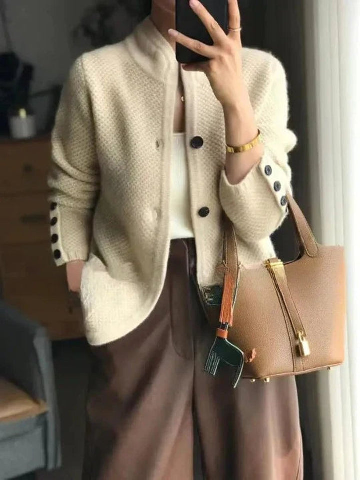 Cardigan pour femmes avec boutons - Classique, Doux et Polyvalent