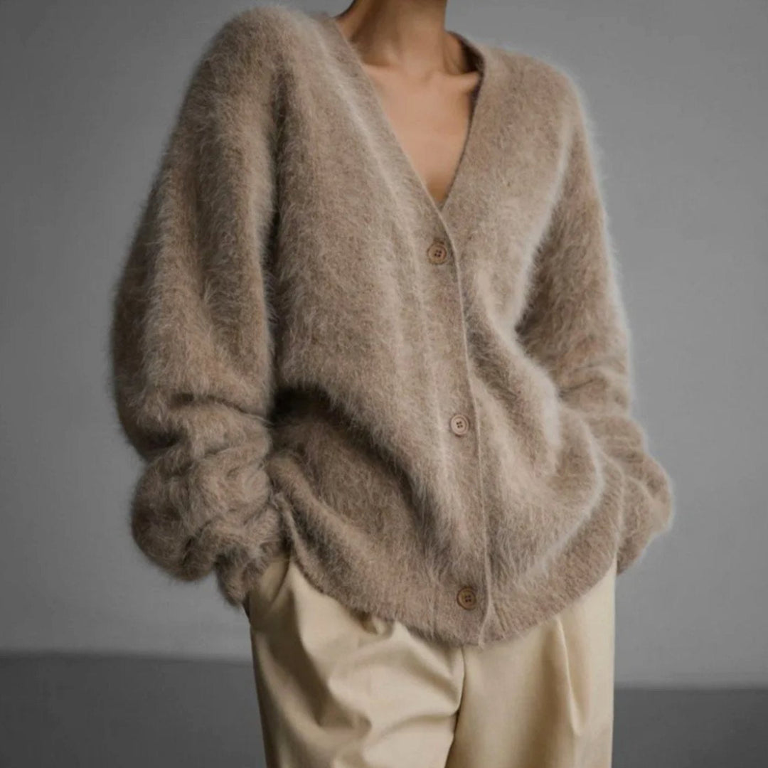 Cardigan oversized pour femmes avec décolleté en V Vêtements douillets pour l'automne et l'hiver