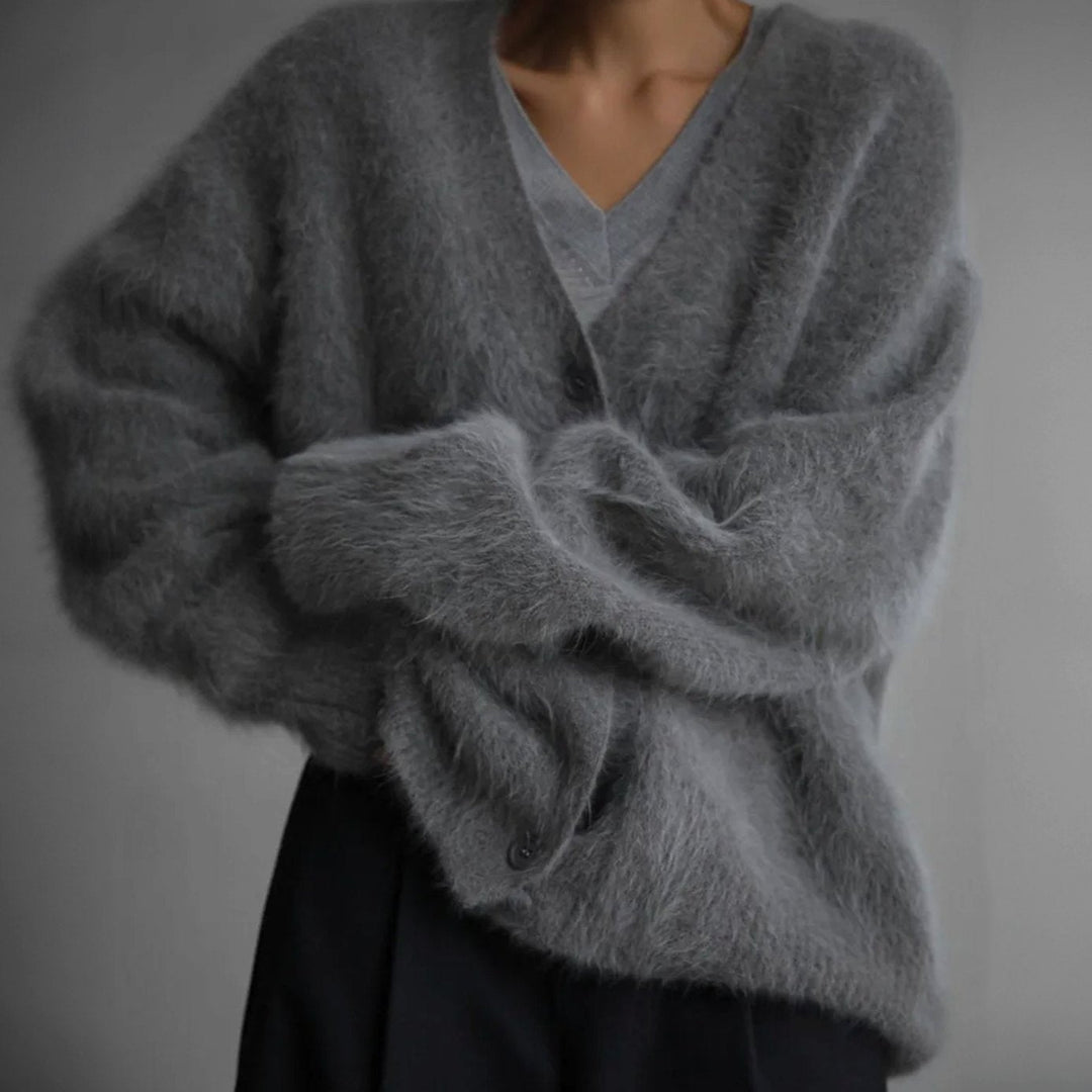 Cardigan oversized pour femmes avec décolleté en V Vêtements douillets pour l'automne et l'hiver