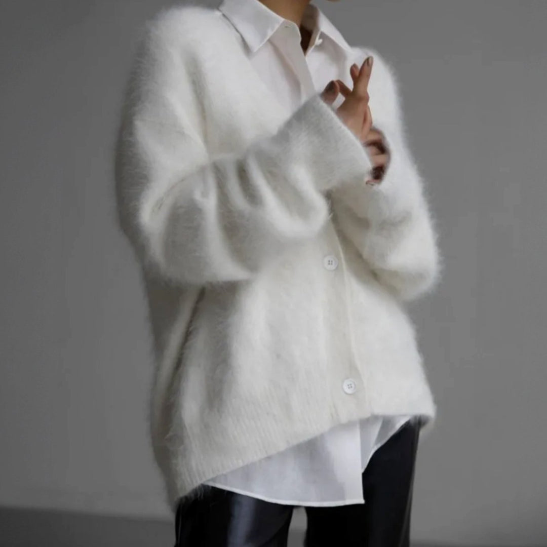 Cardigan oversized pour femmes avec décolleté en V Vêtements douillets pour l'automne et l'hiver
