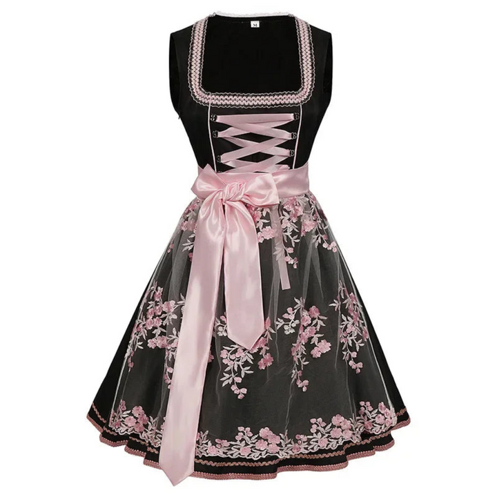 Robe Dirndl traditionnelle pour femmes avec broderie | Midi