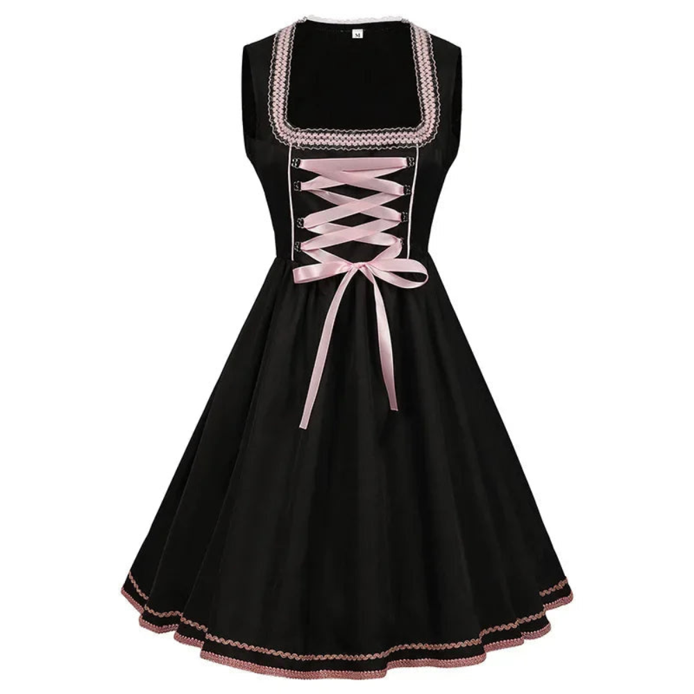 Robe Dirndl traditionnelle pour femmes avec broderie | Midi