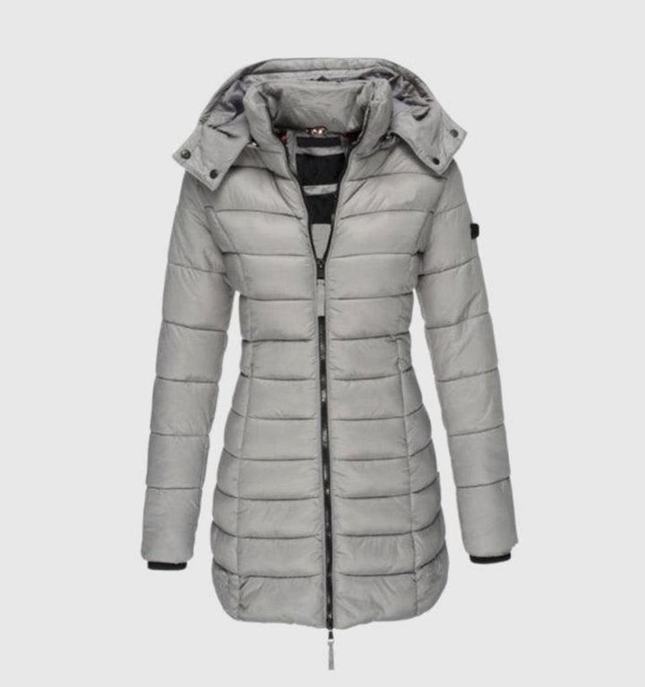 Veste d'hiver Femme Long Manteau Matelassé avec Capuche Cintrée Chaud et Stylé