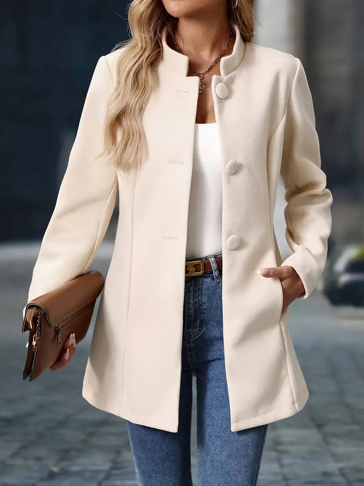 Manteau d'hiver pour femmes avec boutons Élégant coupe longue pour les jours froids