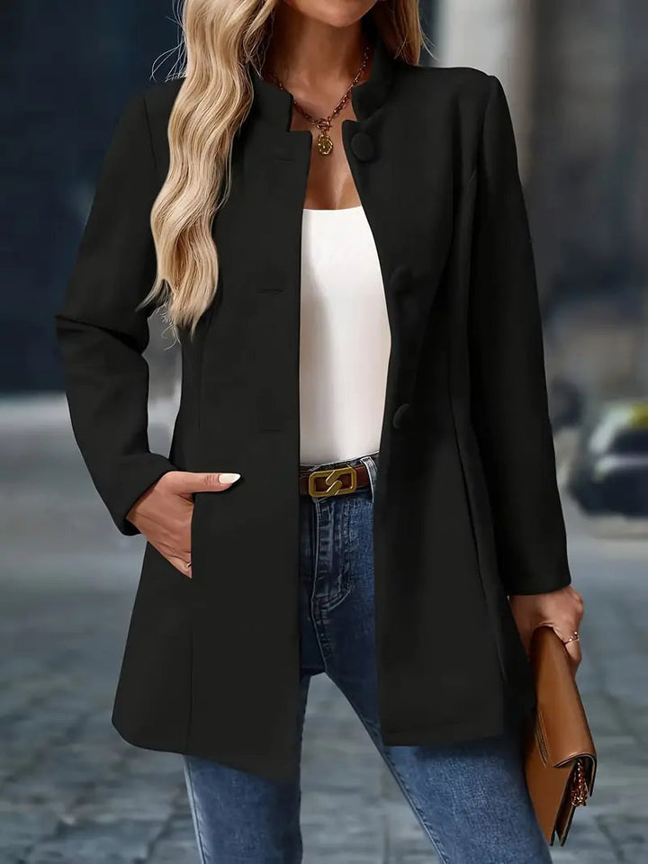 Manteau d'hiver pour femmes avec boutons Élégant coupe longue pour les jours froids