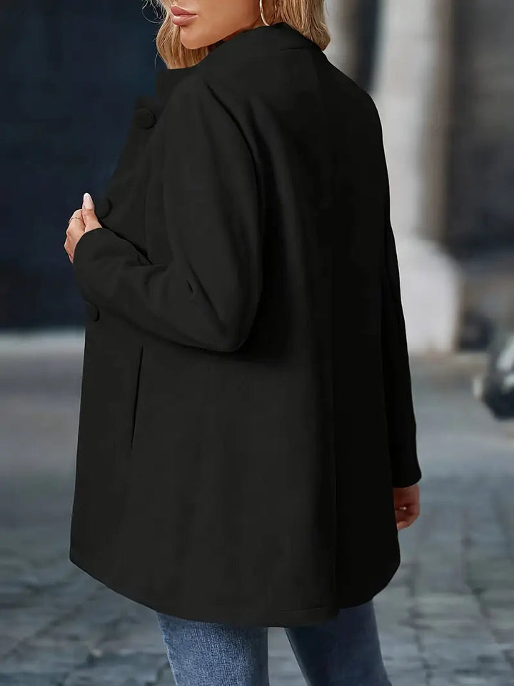 Manteau d'hiver pour femmes avec boutons Élégant coupe longue pour les jours froids