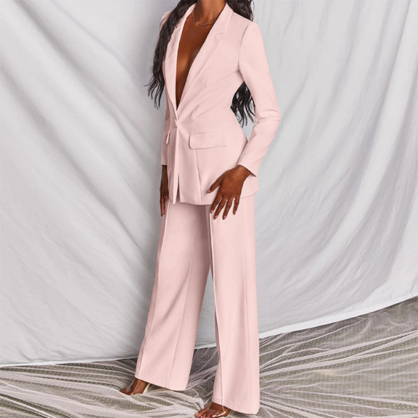 Costume femme avec blazer et pantalon pour occasions festives - Élégant costume pour femme