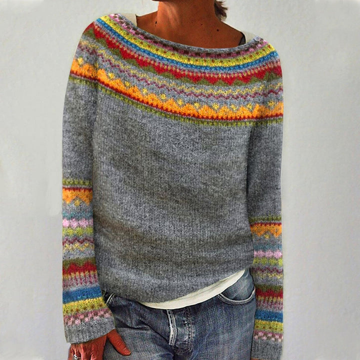 Pull d'hiver pour femmes au design vintage – Pull en tricot doux | DANIQUE