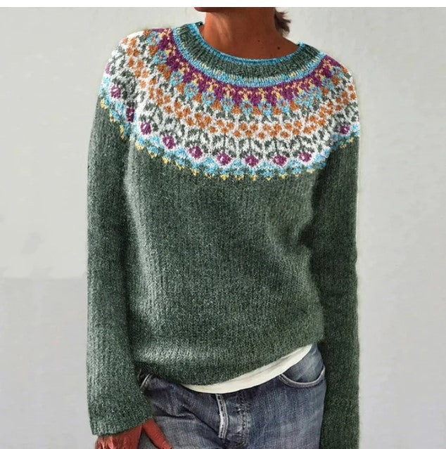 Pull d'hiver pour femmes au design vintage – Pull en tricot doux | DANIQUE