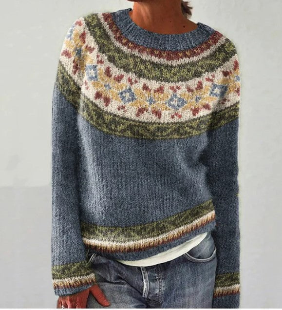Pull d'hiver pour femmes au design vintage – Pull en tricot doux | DANIQUE