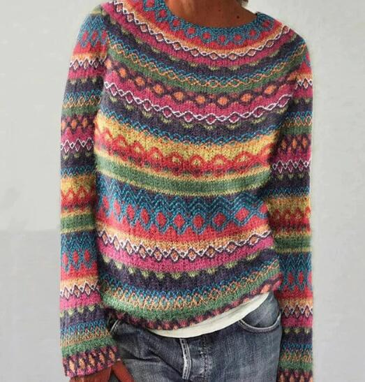 Pull d'hiver pour femmes au design vintage – Pull en tricot doux | DANIQUE