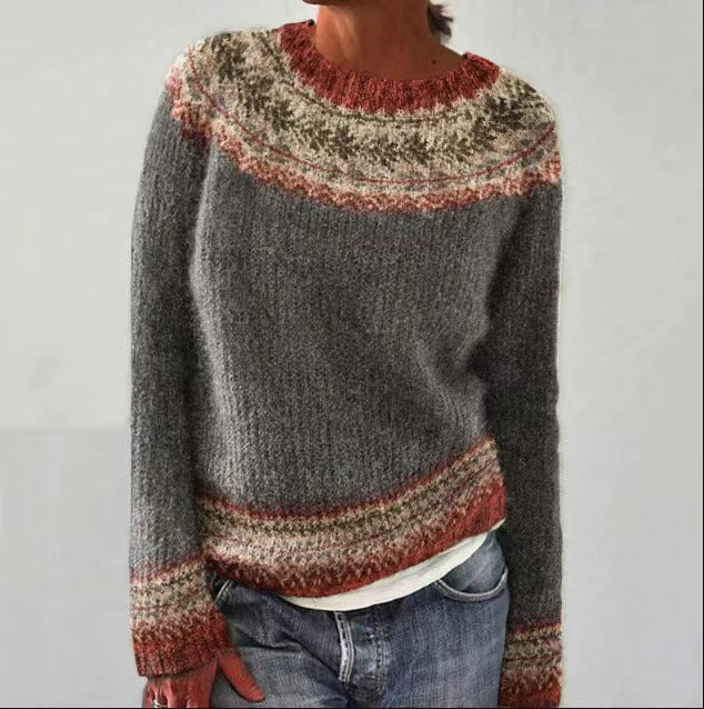 Pull d'hiver pour femmes au design vintage – Pull en tricot doux | DANIQUE