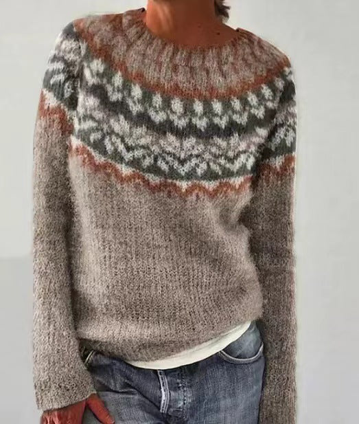 Pull d'hiver pour femmes au design vintage – Pull en tricot doux | DANIQUE