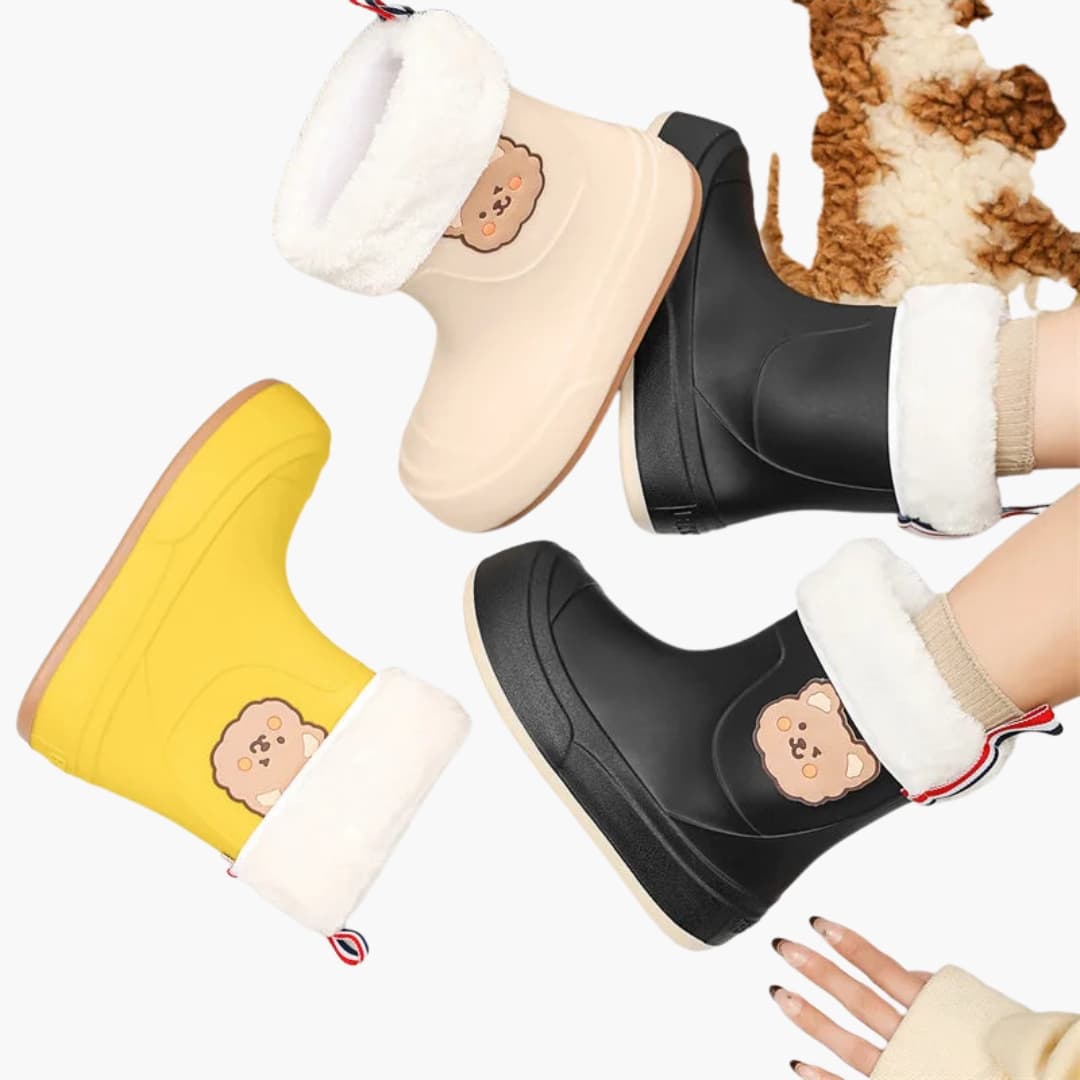 Bottes en caoutchouc pour femmes avec design d'ours