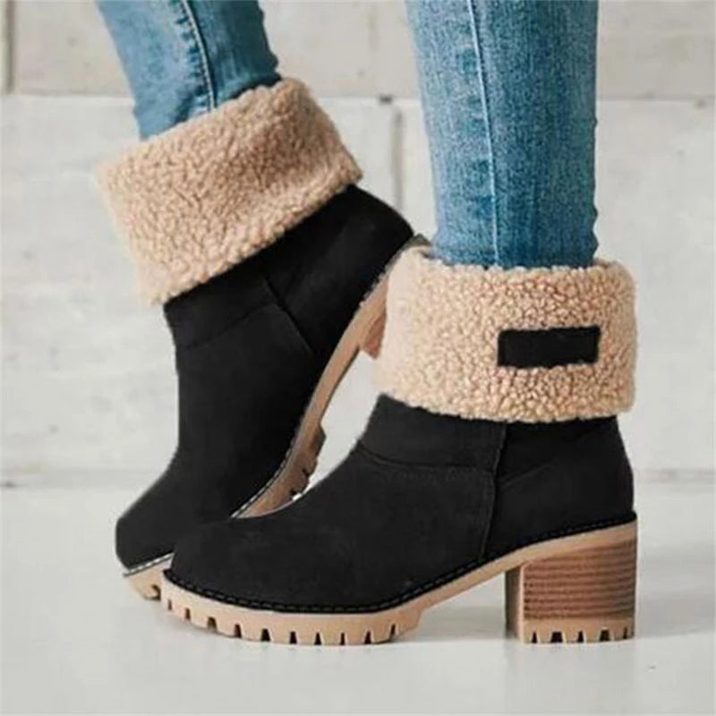 Bottes d'hiver luxueuses, polyvalentes et douillettes pour femmes