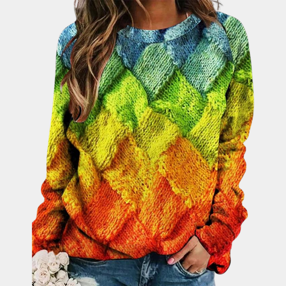 Pull en tricot coloré pour femmes | Décontracté