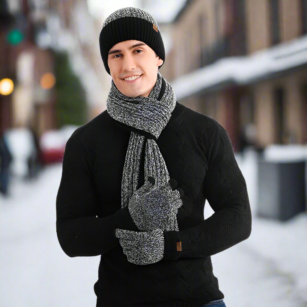 Luxueux, élégant, confortable – Ensemble de tricot d'hiver pour femmes et hommes