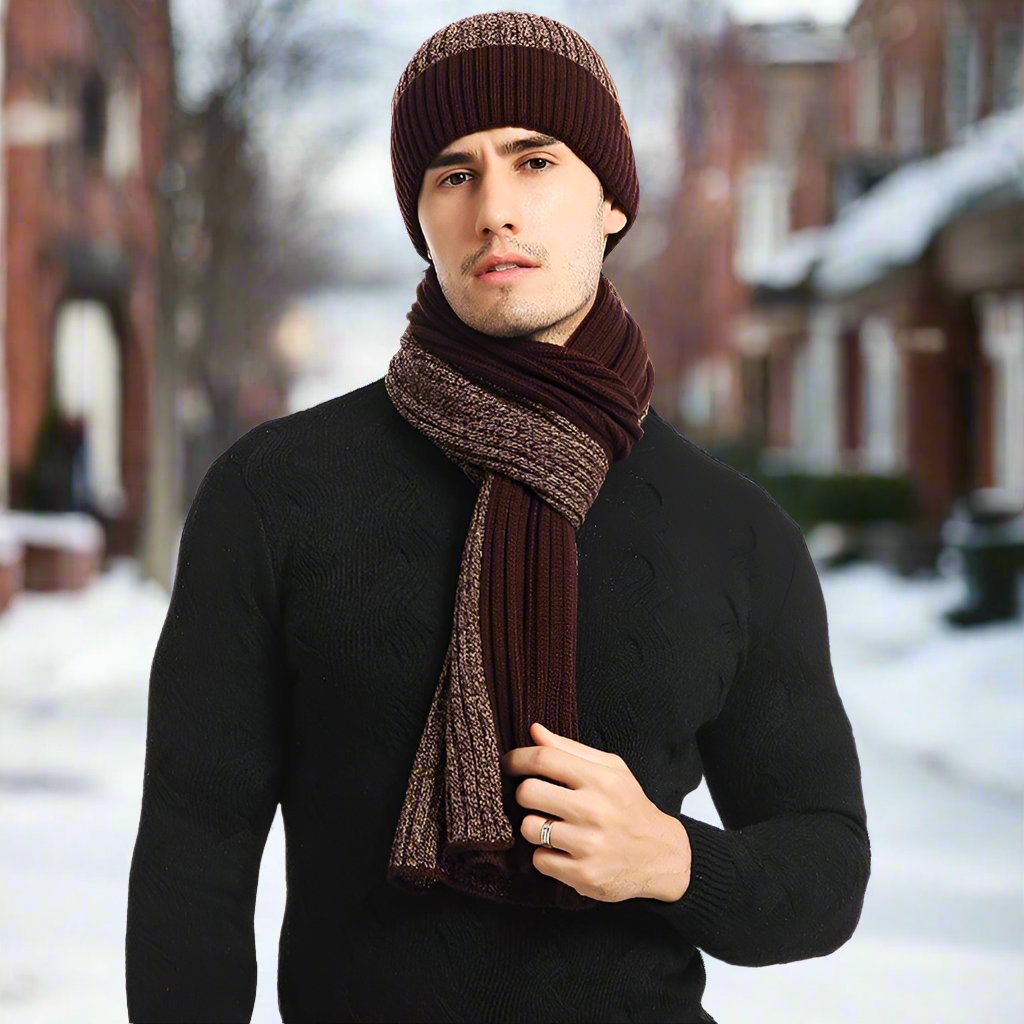 Luxueux, élégant, confortable – Ensemble de tricot d'hiver pour femmes et hommes