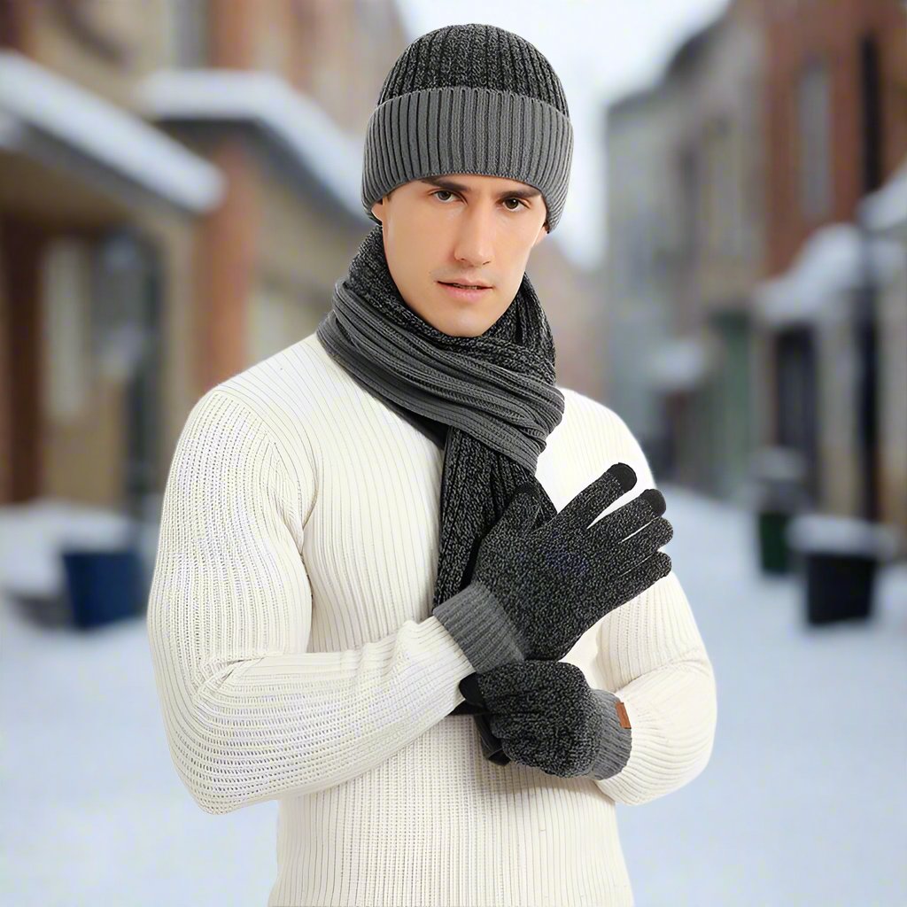 Luxueux, élégant, confortable – Ensemble de tricot d'hiver pour femmes et hommes